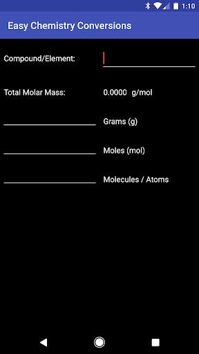 Easy Chemistry Conversions screenshot 1