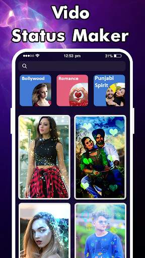 Vido Lyrical Video Status Maker - Video Maker App screenshot 1