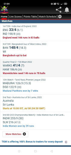 CrickInfo screenshot 2