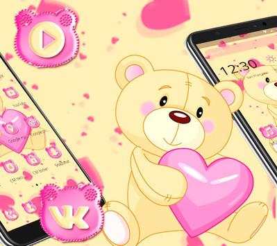 Cute Teddy Love Launcher Theme 💗 3 تصوير الشاشة