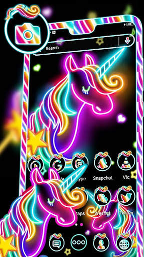 Neon Colorful Unicorn Theme screenshot 3
