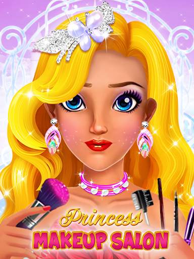 Pink Princess Makeup salon games for girls screenshot 1