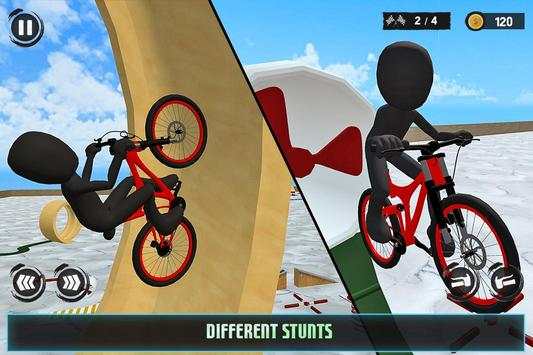 Uphill Stickman BMX Bicycle Stunts screenshot 10
