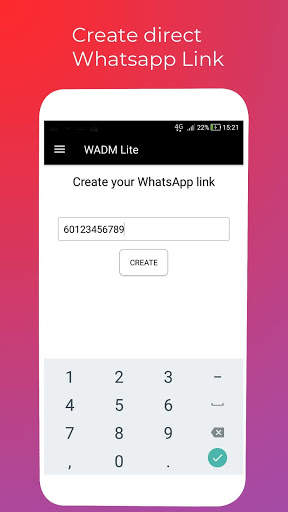 WADM Me Lite-WhatsApp Direct Message & Create Link screenshot 3