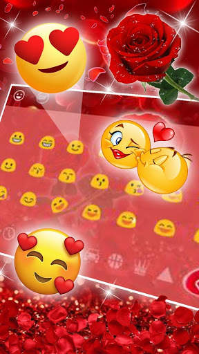 🌹Romantic Sparkle Rose Keyboard Theme screenshot 3