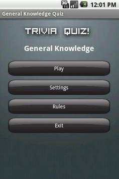 General Knowledge Quiz 1 تصوير الشاشة