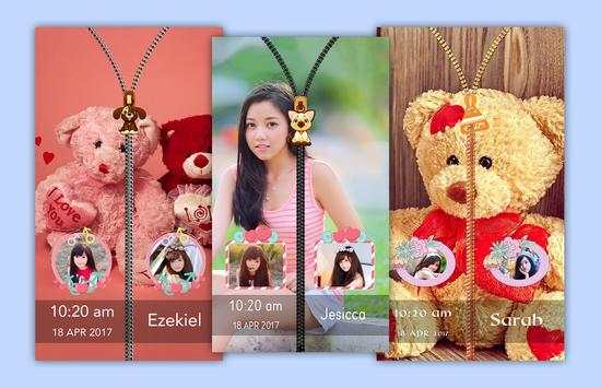 Teddy Bear Zipper Lock Screen screenshot 5