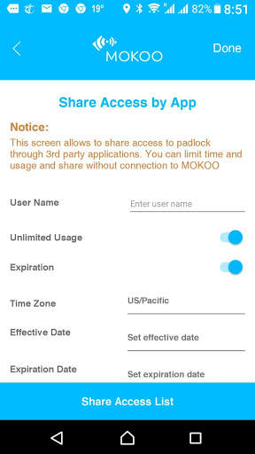 Mokoo smart lock app screenshot 3