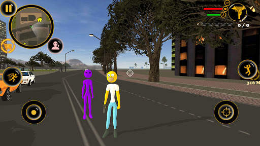 Simon Flying Stickman Rope Hero: Crime City स्क्रीनशॉट 3