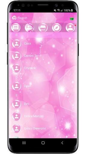 SMS Theme Sparkling Pink 2 - lovely text messages screenshot 3