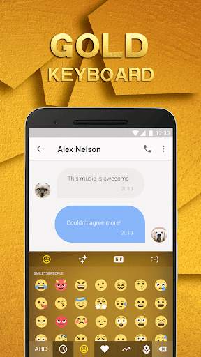 Gold Emoji Keyboard Theme screenshot 1
