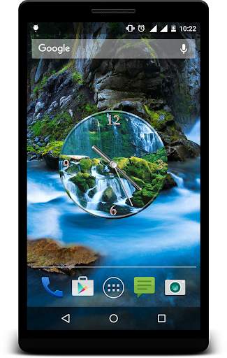 Waterfall Clock Live Wallpaper screenshot 1