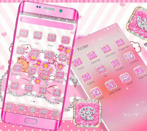 tema puteri merah jambu kucing kucing berlian screenshot 2