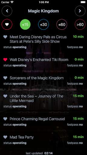 Wait Times at Disney World screenshot 2