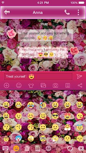 Rose Flower Emoji Keyboard screenshot 1