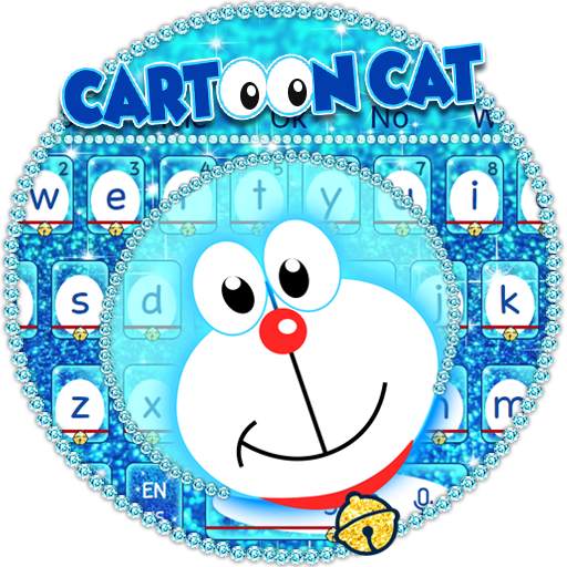 Blue Cartoon Cat Keyboard Theme 10001001