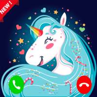 Fake call with unicorn logo