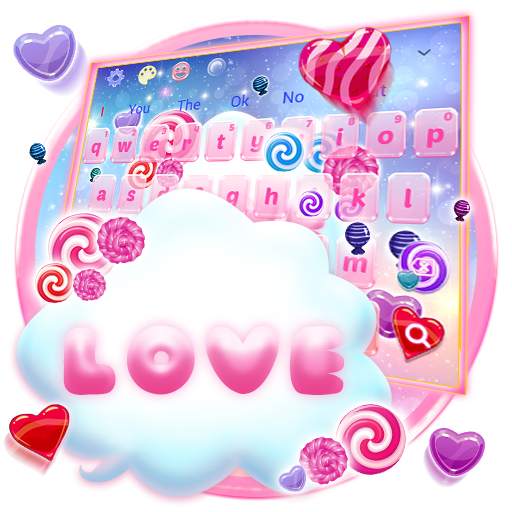 Colorful Love Pastel Keyboard Theme 10001001