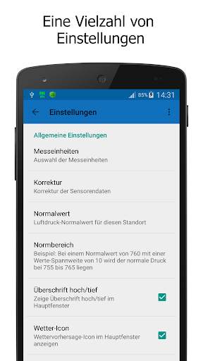 Barometer in der Statuszeile screenshot 5