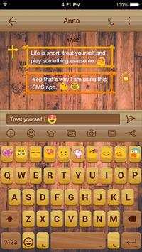 Emoji Keyboard Retro Wood screenshot 1