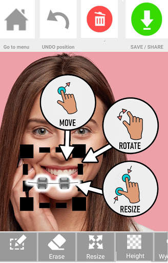 Braces on teeth FX: Photo editor screenshot 1