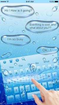 Blue Water Droplets Keyboard Theme screenshot 2
