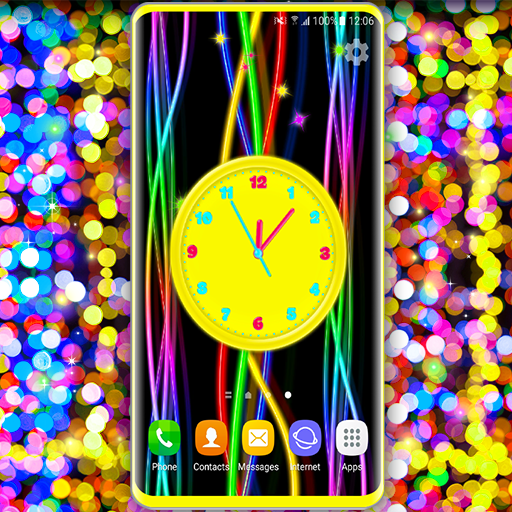 ikon 3D Neon Clock Live Wallpaper