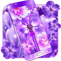 Violet zipper lock screen