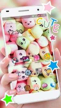 Cute Marshmallow Cartoon Theme for android free screenshot 1