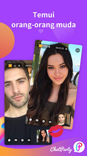 Chatparty- Obrolan video langsung & bertemu teman screenshot 3