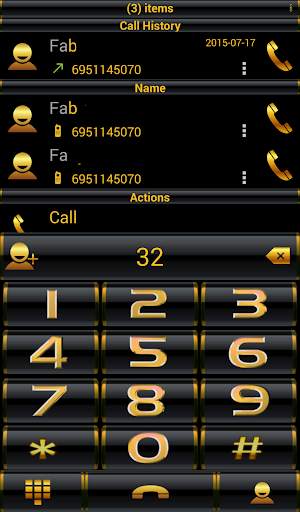 Theme Golden Black RocketDial screenshot 3