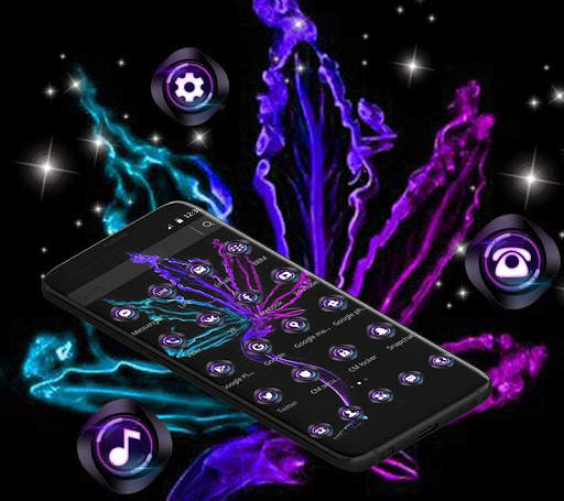 Violet Neon Black Weed Theme screenshot 2