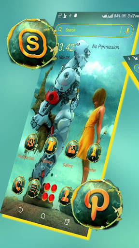 Girl Robot Lover Launcher Theme screenshot 1