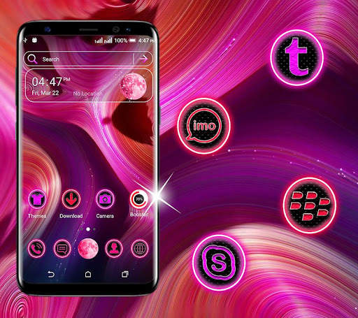 Pink Liquid Flow Launcher Theme screenshot 2