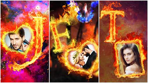 3d Fire Text : Smoke Fire Text Photo Frame Effect screenshot 1