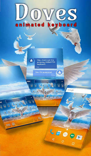 Doves Animated Custom Keyboard + Live Wallpaper screenshot 1