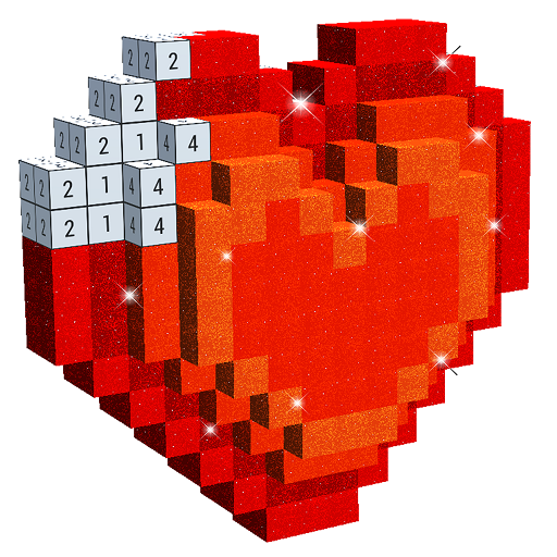 Glitter Voxel - 3D Color by Number, Sparkly Paint icon