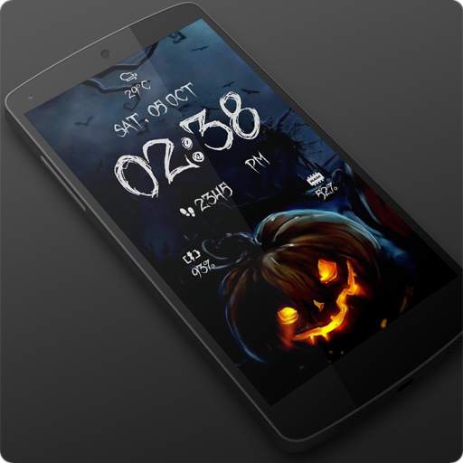 Halloween Spooky Digital Clock Live Wallpaper 1.01