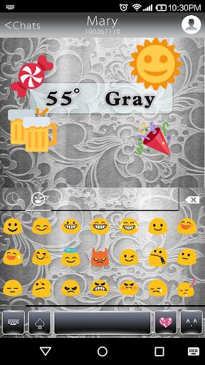 Gray Story Emoji Keyboard Skin screenshot 2