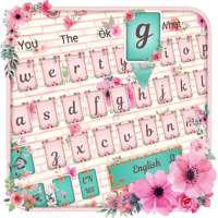 Girly Flowers Wall Keyboard Theme logo