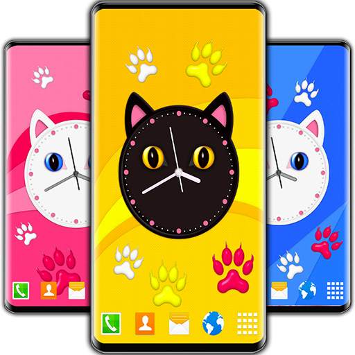 Kitty Clock Wallpaper 😻 Cute Cat Live Wallpapers 6.7.11
