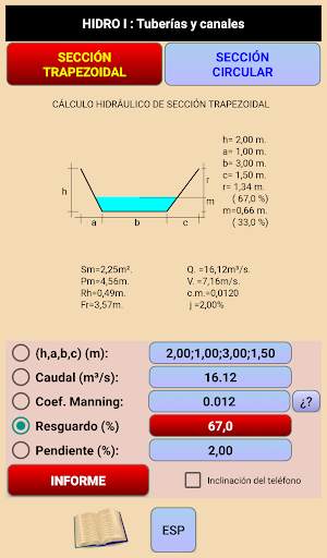 Cálculo. Caudal. Canal. स्क्रीनशॉट 3
