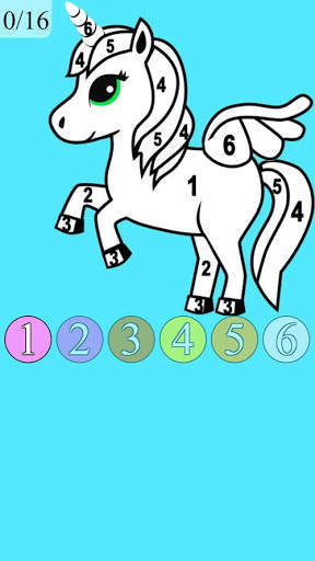 unicorn coloring pages by number screenshot 1