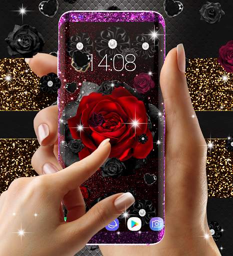Black rose live wallpaper screenshot 3