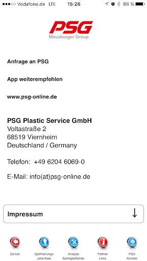 PSG-App Heißkanalanwendungen screenshot 7