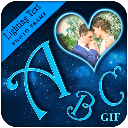 Lighting GIF Text Photo Frame - 3D GIF Text Editor icon