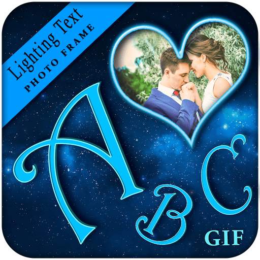 Lighting GIF Text Photo Frame - 3D GIF Text Editor 2.0