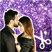 Cut paste photo editor for glitter icon