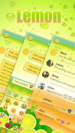 Lemon Emoji Keyboard Theme screenshot 3