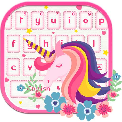 Pink Unicorn keyboard Theme 10001003